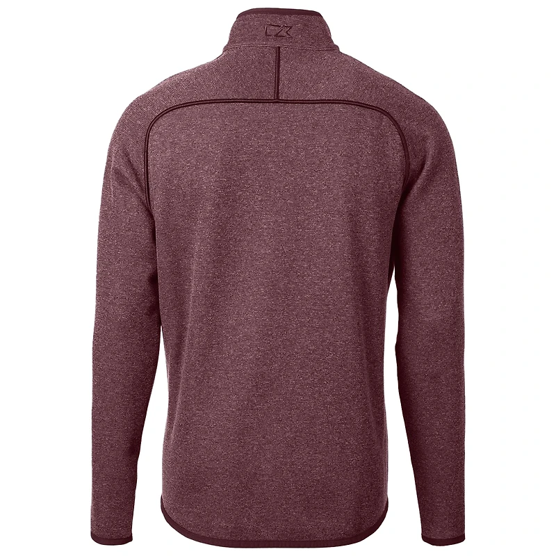 Men's Cutter & Buck Maroon Virginia Tech Hokies Mainsail Sweater-Knit Full-Zip Jacket
