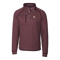 Men's Cutter & Buck Maroon Virginia Tech Hokies Mainsail Sweater-Knit Half-Zip Pullover Jacket