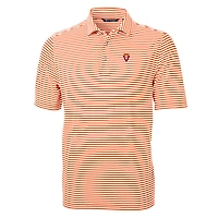 Polo Cutter & Buck orange Virginia Tech Hokies grandes tailles pour homme, logo de l'équipe, en Pique éco-responsable à rayures recyclées, orné du l'équipe Virtue Eco Stripe.