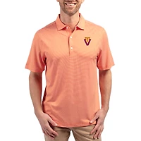 Men's Cutter & Buck Orange Virginia Tech Hokies Forge Eco Double Stripe Stretch Recycled Polo