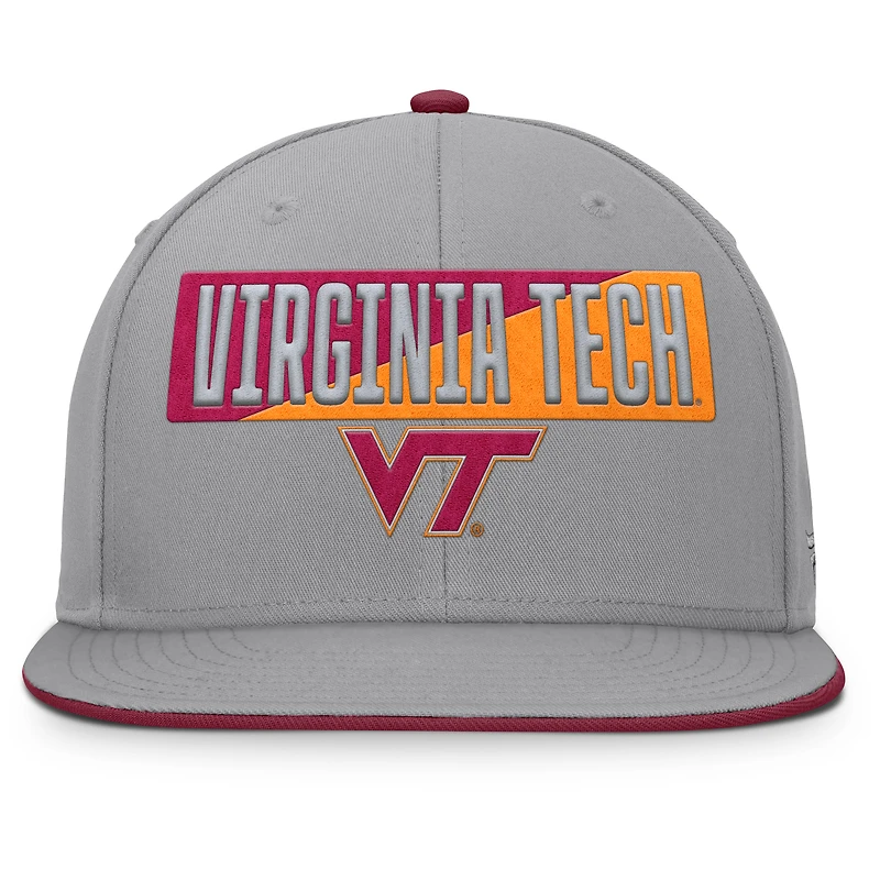 Casquette snapback grise Fanatics pour homme Virginia Tech Hokies Duo