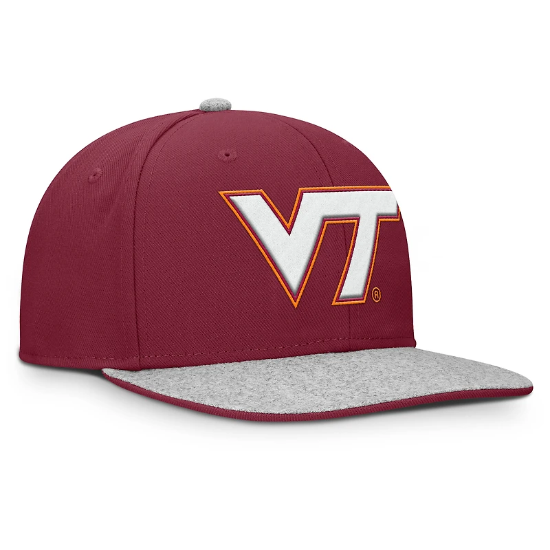 Casquette snapback Loden marron fanatiques pour homme des Hokies de Virginia Tech