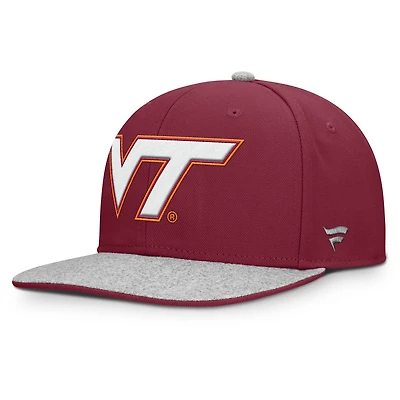 Casquette snapback Loden marron fanatiques pour homme des Hokies de Virginia Tech