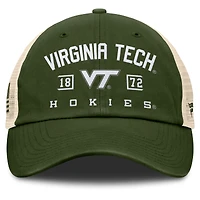 Casquette ajustable Fanatics pour hommes, olive, Virginia Tech Hokies OHT Military Appreciation Frontier Trucker