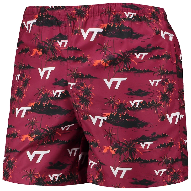 Maillot de bain Hokies Island Palm FOCO marron Virginia Tech pour homme