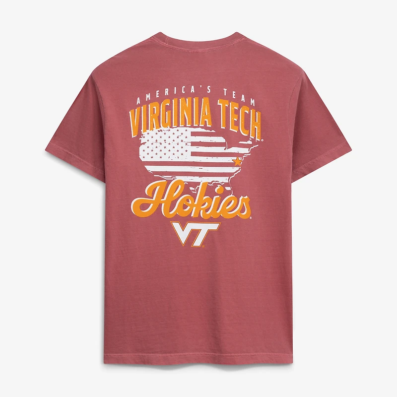 T-shirt homme bordeaux Virginia Tech Hokies, l'équipe américaine