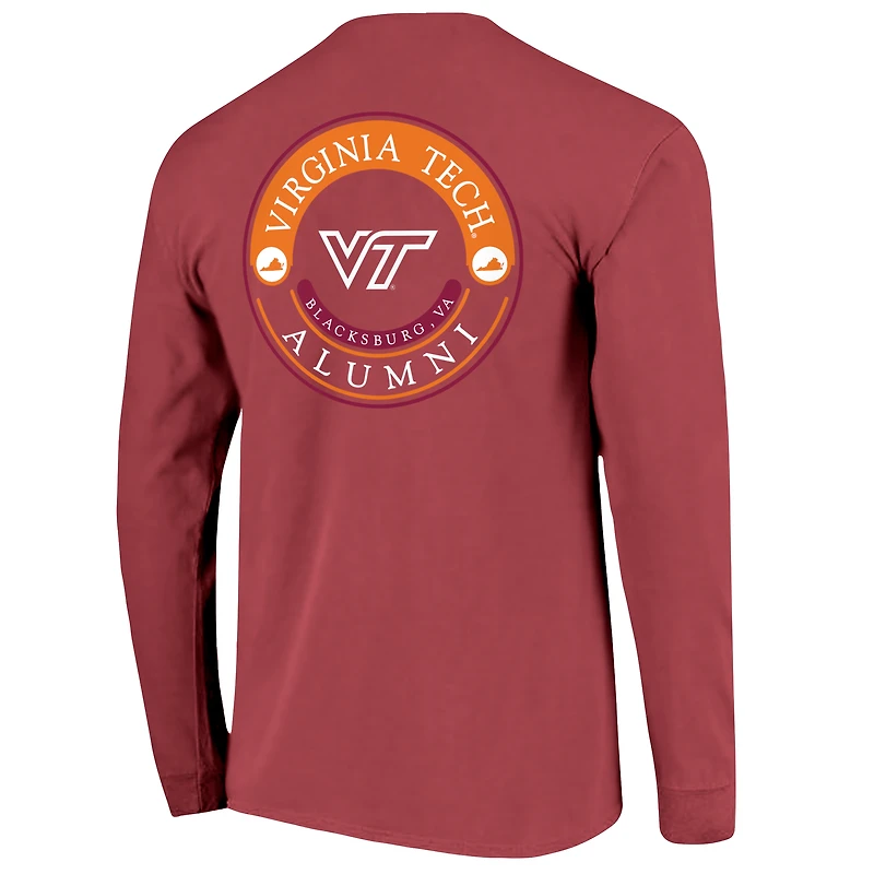 Men's Maroon Virginia Tech Hokies Circle Seal Alumni Long-Sleeve T-Shirt