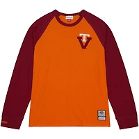 T-shirt orange à manches longues Mitchell & Ness Virginia Tech Hokies Legendary Slub Raglan pour hommes