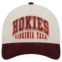 Men's New Era Maroon/Cream Virginia Tech Hokies Arch Two-Tone Corduroy 9FORTY A-Frame Adjustable Hat