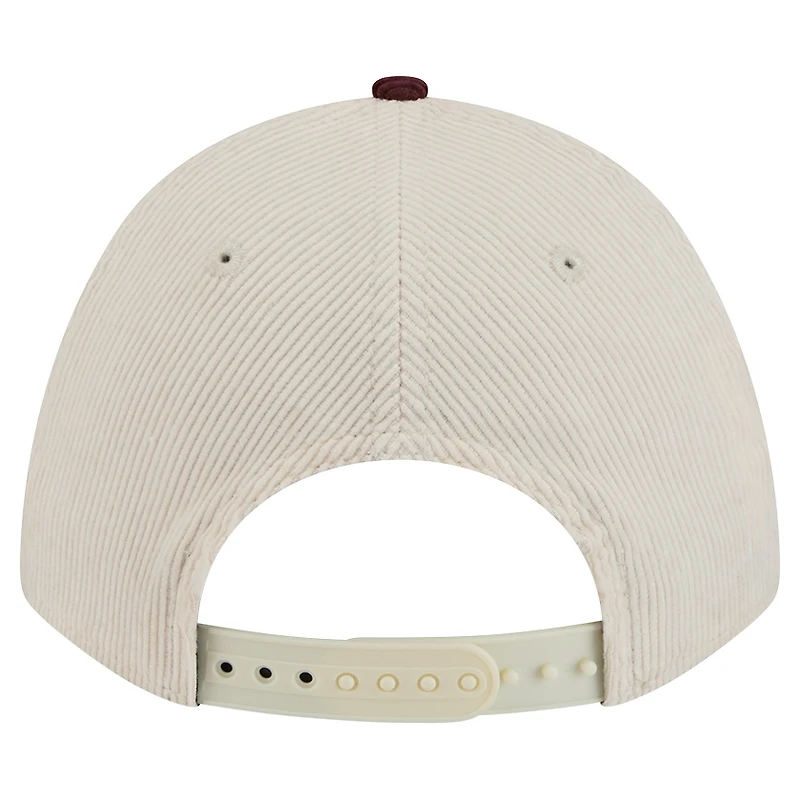 Men's New Era Maroon/Cream Virginia Tech Hokies Arch Two-Tone Corduroy 9FORTY A-Frame Adjustable Hat