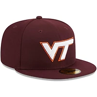 Casquette ajustée 59FIFTY marron New Era pour homme des Virginia Tech Hokies