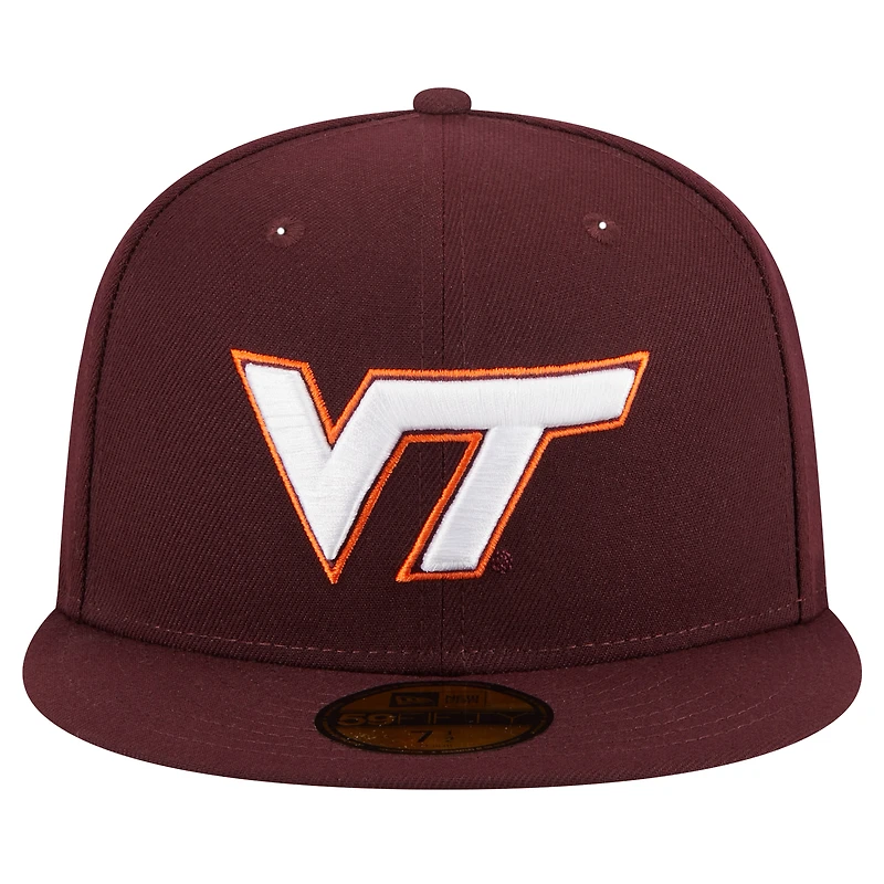 Casquette ajustée 59FIFTY Virginia Tech Hokies de New Era pour homme, bordeaux