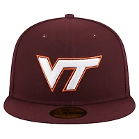 Casquette ajustée 59FIFTY Virginia Tech Hokies de New Era pour homme, bordeaux