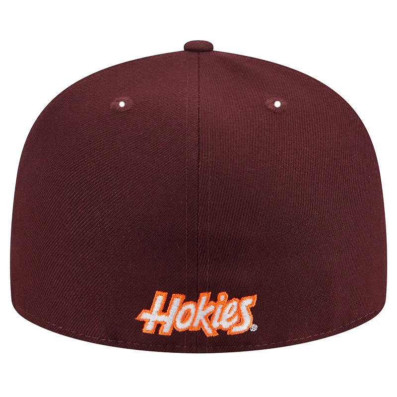 Casquette ajustée 59FIFTY Virginia Tech Hokies de New Era pour homme, bordeaux