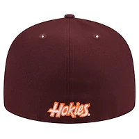 Casquette ajustée 59FIFTY Virginia Tech Hokies de New Era pour homme, bordeaux