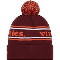 Bonnet en tricot à revers et pompon New Era Virginia Tech Hokies Marquee pour hommes