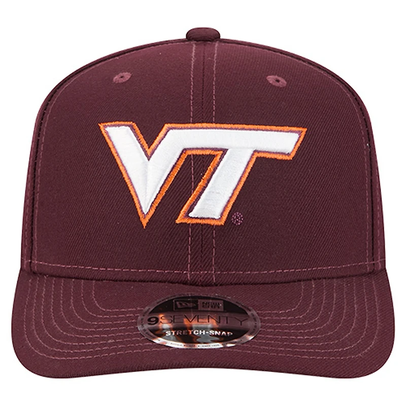 Casquette ajustable New Era 9SEVENTY marron Virginia Tech Hokies pour homme