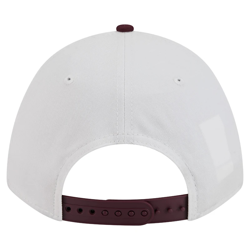 Men's New Era White/Maroon Virginia Tech Hokies Arch Two-Tone Rope 9FORTY A-Frame M-Crown Adjustable Hat