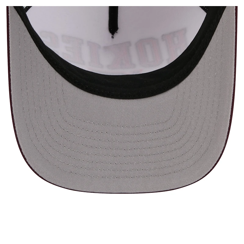 Men's New Era White/Maroon Virginia Tech Hokies Arch Two-Tone Rope 9FORTY A-Frame M-Crown Adjustable Hat