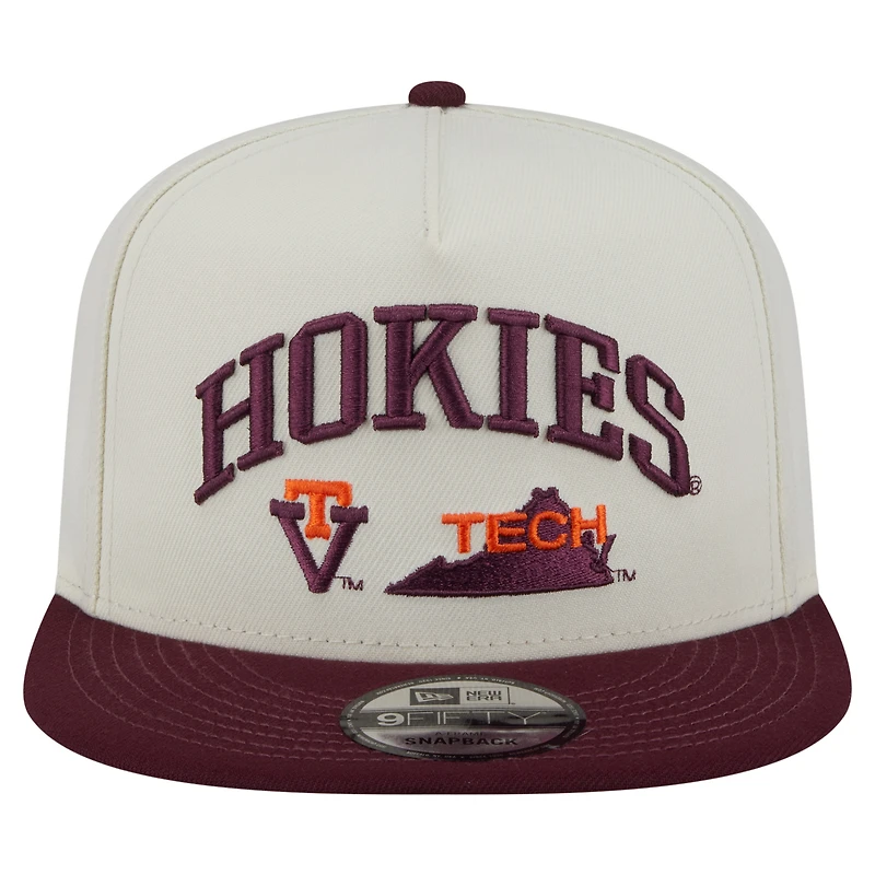 Casquette à visière plate blanche New Era Virginia Tech Hokies 9FIFTY pour homme