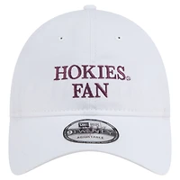 Casquette ajustable New Era blanche Virginia Tech Hokies Fan 9TWENTY pour homme