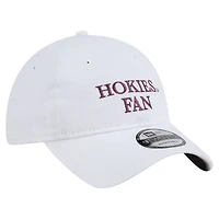 Casquette ajustable New Era blanche Virginia Tech Hokies Fan 9TWENTY pour homme