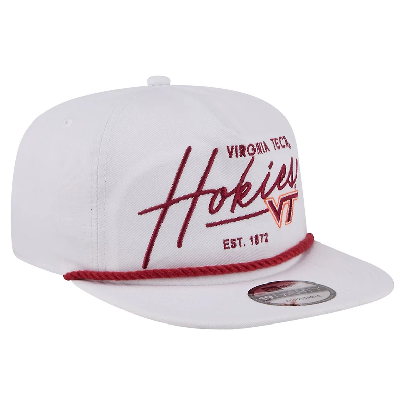Men's New Era  White Virginia Tech Hokies Team Rope 19TWENTY Adjustable Hat