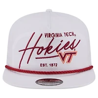Casquette ajustable New Era blanche pour homme Virginia Tech Hokies Team Rope 19TWENTY