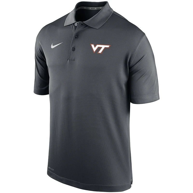 Polo de performance universitaire Virginia Tech Hokies Big & Tall Nike pour homme avec logo principal, anthracite