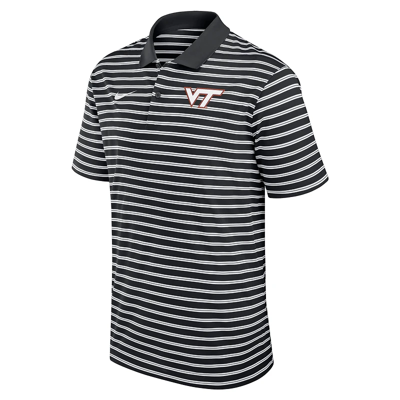 Men's Nike Black Virginia Tech Hokies Victory Stripe Performance Polo