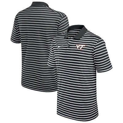 Men's Nike Black Virginia Tech Hokies Victory Stripe Performance Polo