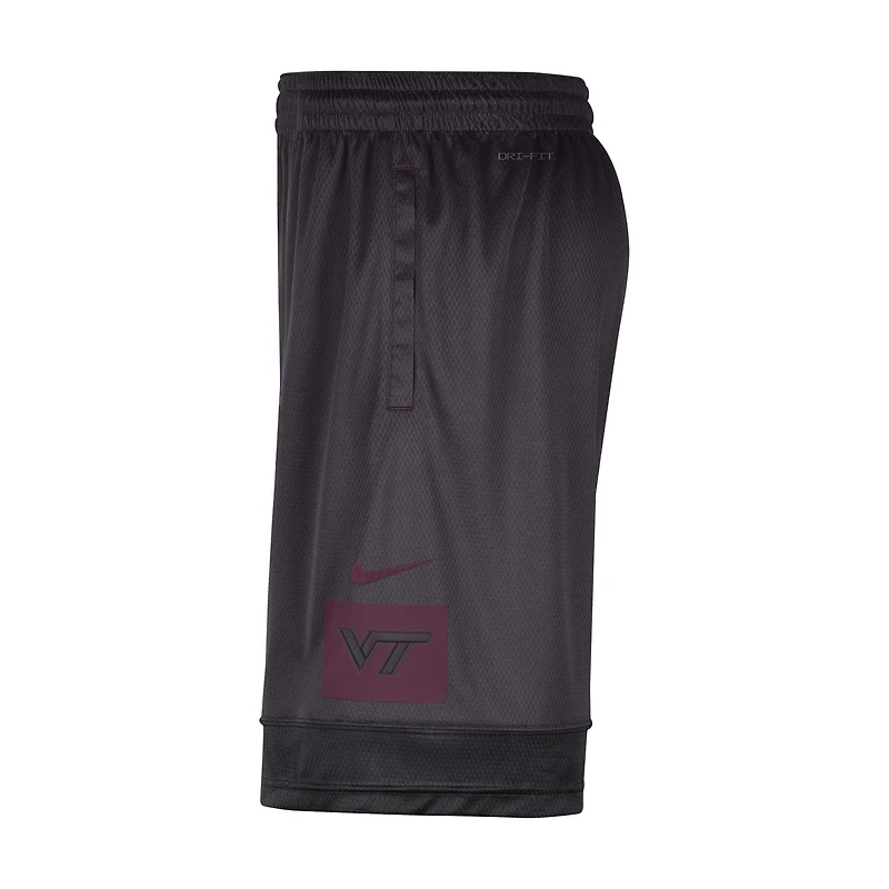 Short Virginia Tech Hokies Performance Fast Break de Nike pour homme, anthracite