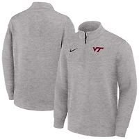 Pull-over Nike gris Virginia Tech Hokies Coaches Dri-FIT à demi-zip pour homme