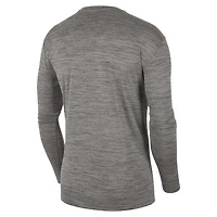 T-shirt à manches longues Nike Virginia Tech Hokies Team Velocity Performance pour homme, gris chiné