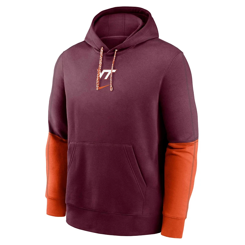 Sweat à capuche en polaire Nike Maroon Virginia Tech Hokies 2024 Sideline Club pour homme