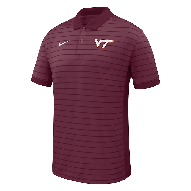 Men's Nike Maroon Virginia Tech Hokies 2025 Early Season Coaches Sideline Victory Stripe Performance Polo