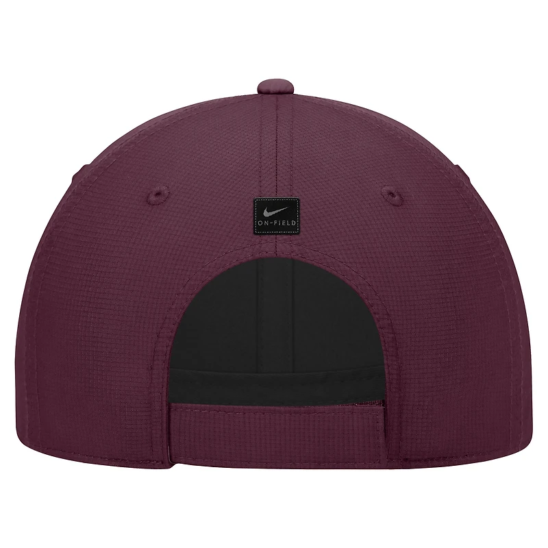 Casquette ajustable Nike Maroon Virginia Tech Hokies 2025 On-Field Club Performance pour homme