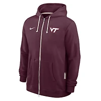 Men's Nike Maroon Virginia Tech Hokies 2025 Sideline Performance Full-Zip Hoodie