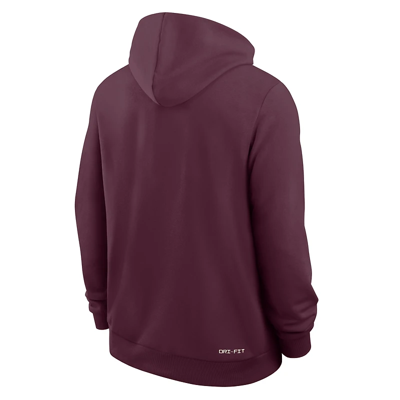 Men's Nike Maroon Virginia Tech Hokies 2025 Sideline Performance Full-Zip Hoodie