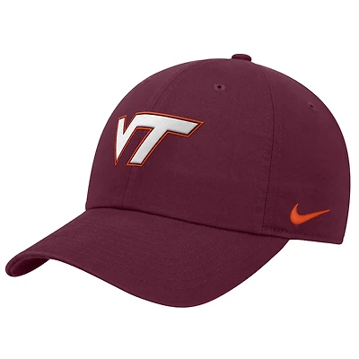 Casquette ajustable Nike bordeaux Virginia Tech Hokies 2026 Sideline Club pour homme