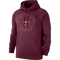 Sweat à capuche en polaire Nike Maroon Virginia Tech Hokies Basketball Icon Club pour homme