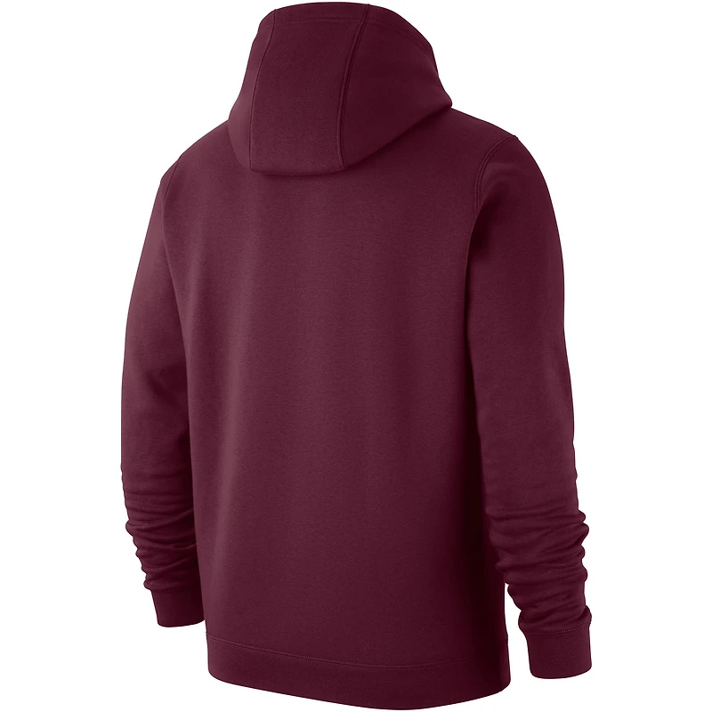 Sweat à capuche en polaire Nike Maroon Virginia Tech Hokies Basketball Icon Club pour homme