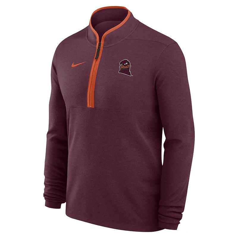 Men's Nike Maroon Virginia Tech Hokies Coaches Courtside Basketball Victory Performance Quarter-Zip Top