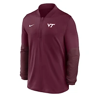 Pull Nike marron Virginia Tech Hokies Dri-FIT à demi-zip pour homme