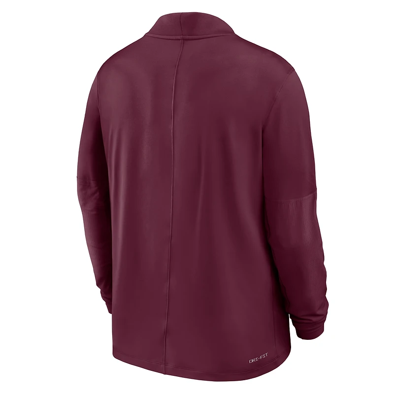 Pull Nike marron Virginia Tech Hokies Dri-FIT à demi-zip pour homme