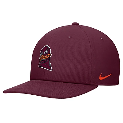 Casquette Nike Virginia Tech Hokies Pro Snapback Bordeaux pour homme
