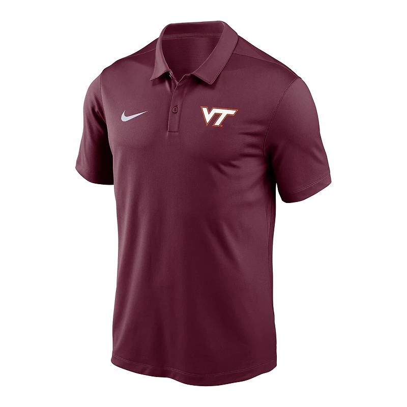 Polo Nike Victory Solid Performance bordeaux pour homme des Virginia Tech Hokies