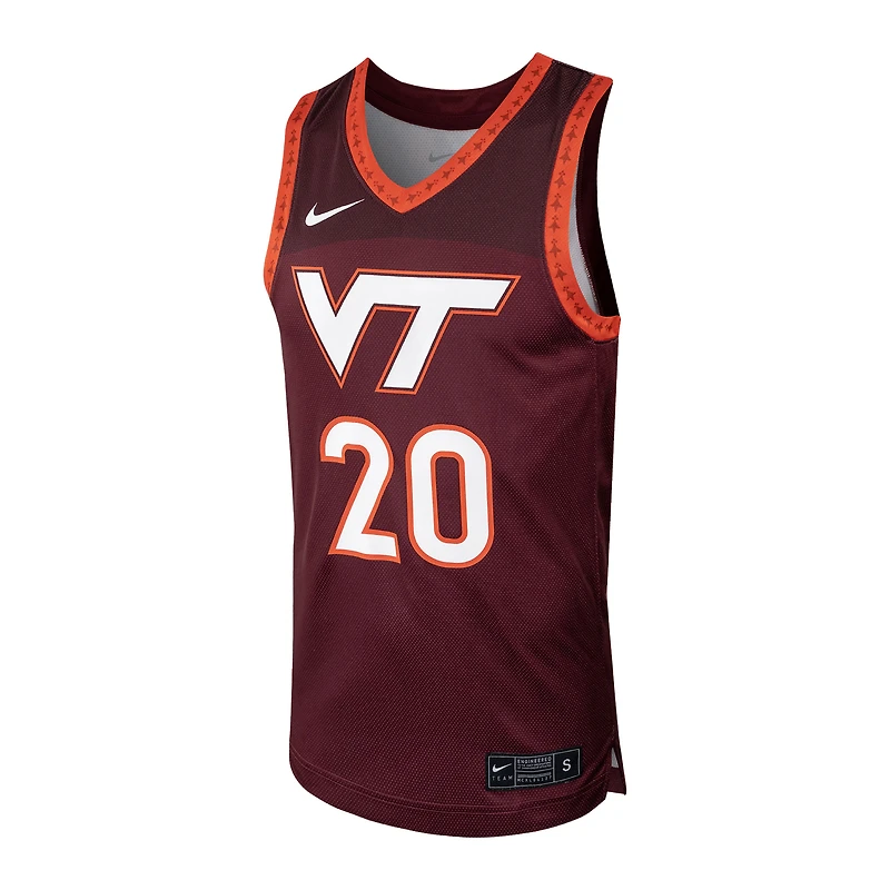 Maillot de basket-ball réplique Nike #20 Maroon Virginia Tech Hokies pour homme