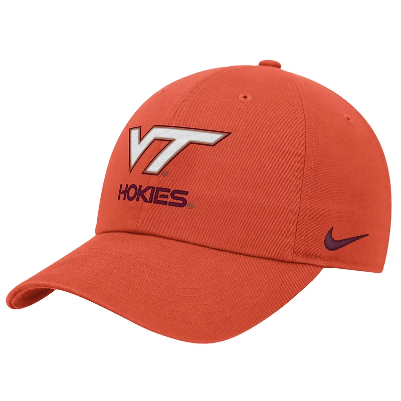 Men's Nike Orange Virginia Tech Hokies 2025 On-Field Club Adjustable Hat