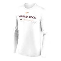 Men's Nike White Virginia Tech Hokies 2025 Courtside Basketball Shootaround Dri-FIT Long Sleeve T-Shirt